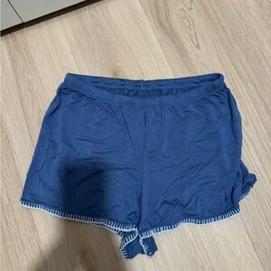 Aerie blue Women's pajama shorts with white trim